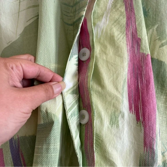 Vintage Melrose green & pink abstract waterproof trench coat - Picture 3 of 15